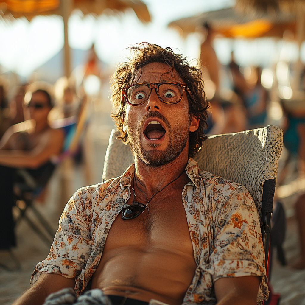 A shocked man near a pool | Source: no source