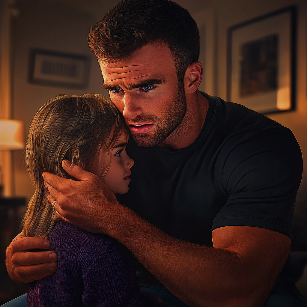 An emotional man hugging his daughter | Source: no source