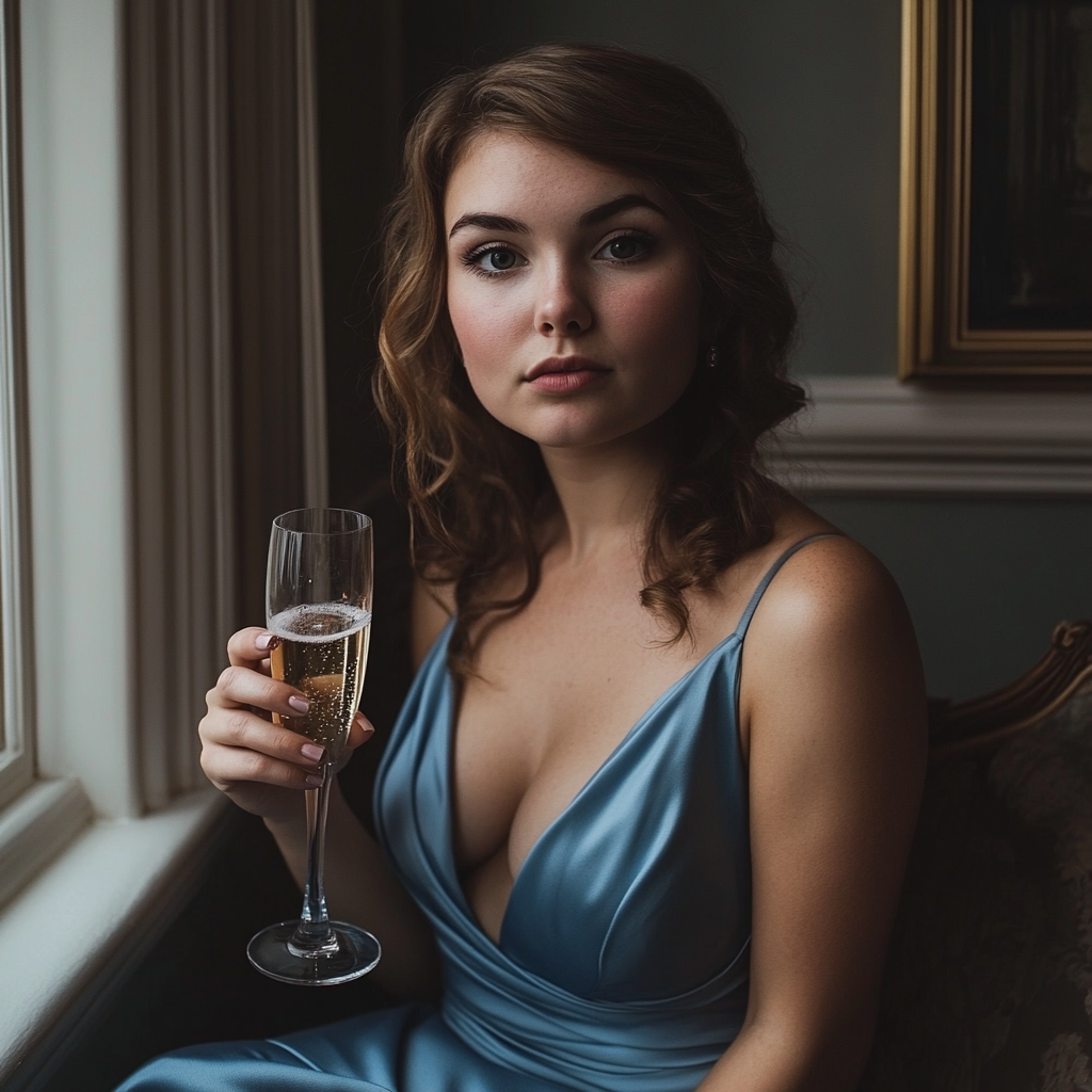 A woman sipping champagne | Source:  no source