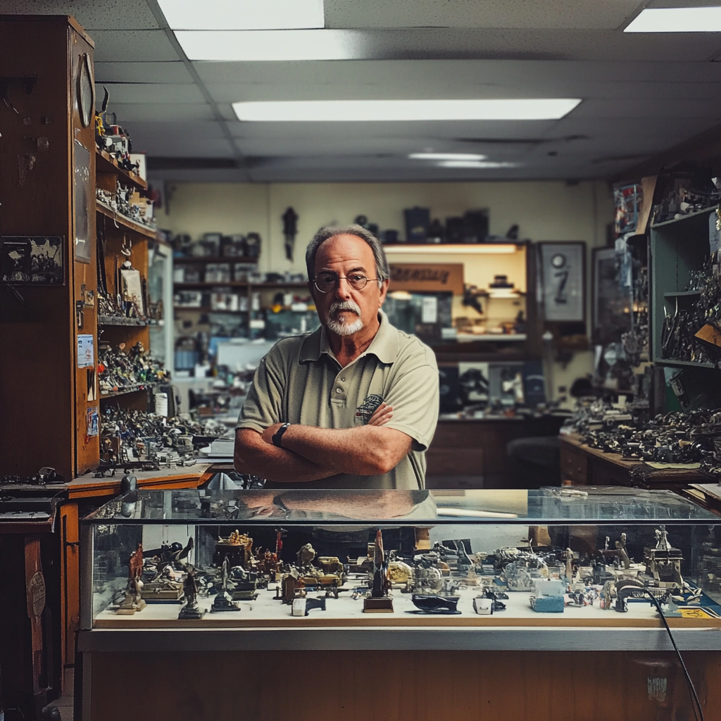 A man in a pawn shop | Source: No source