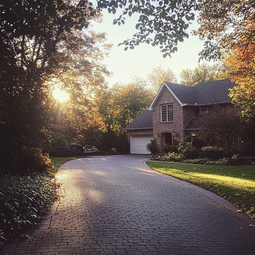 The driveway leading to a house | Source: No source