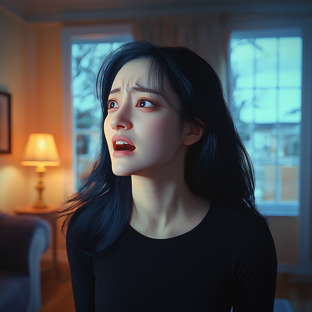 A woman yelling in her house | Source: no source
