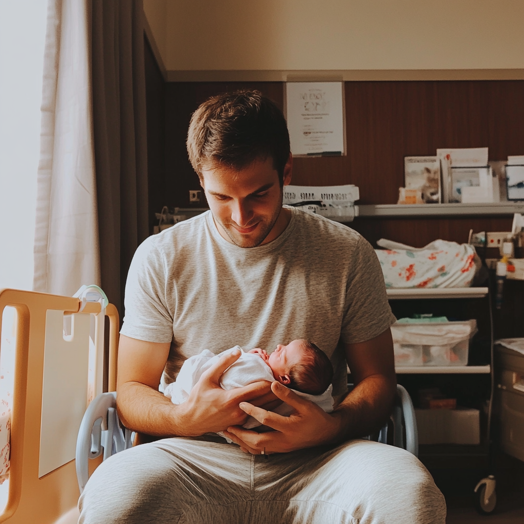 A man holding a baby | Source: no source