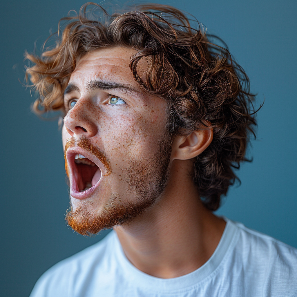 A shocked man shouting | Source: No source