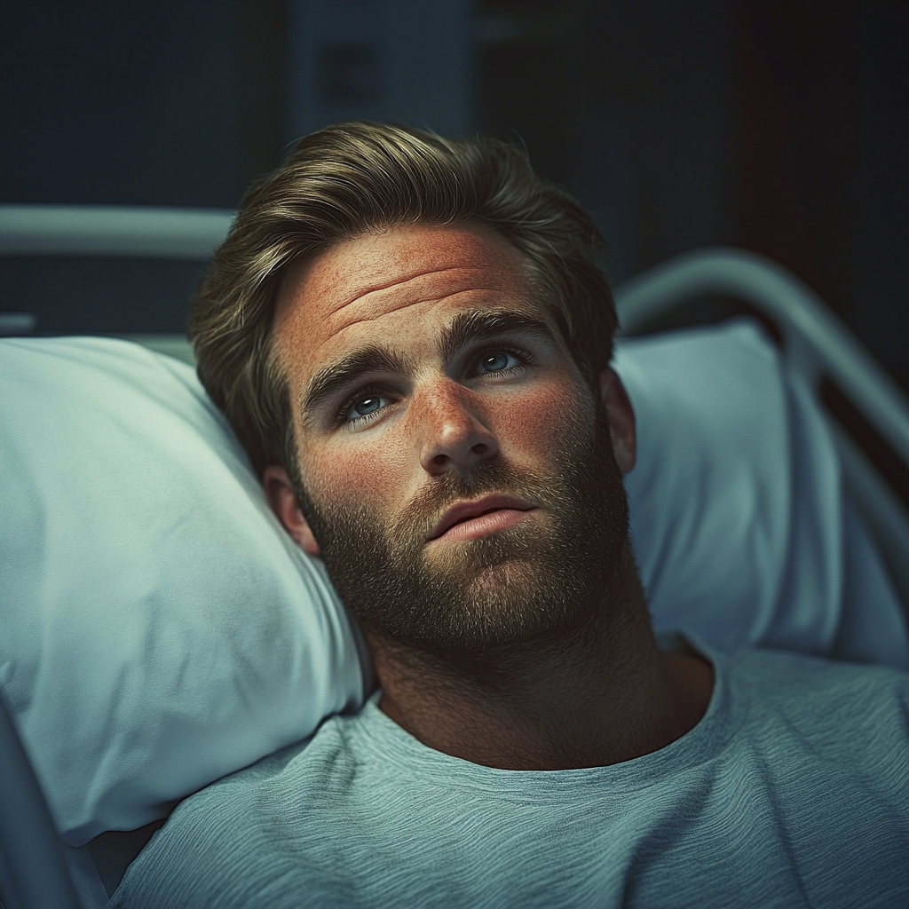 A man lying in a hospital bed | Source: no source