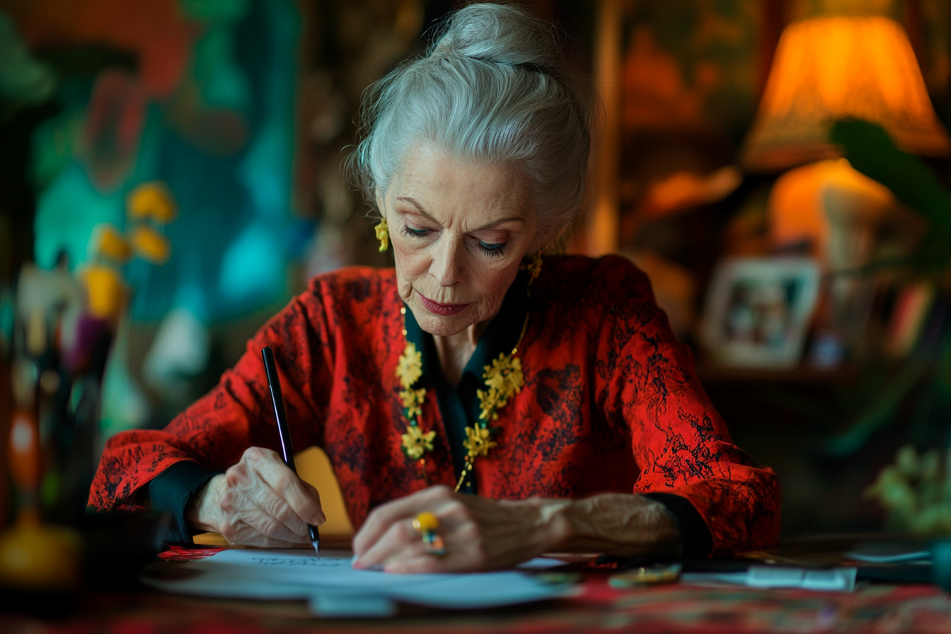 A woman writing | Source: no source