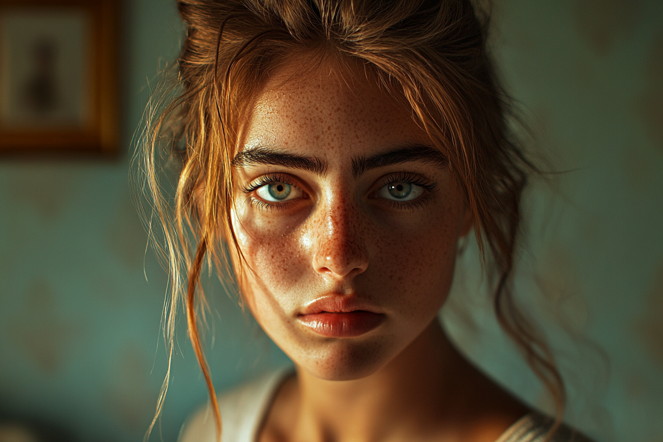 A woman in her parents' living room | Source: No source