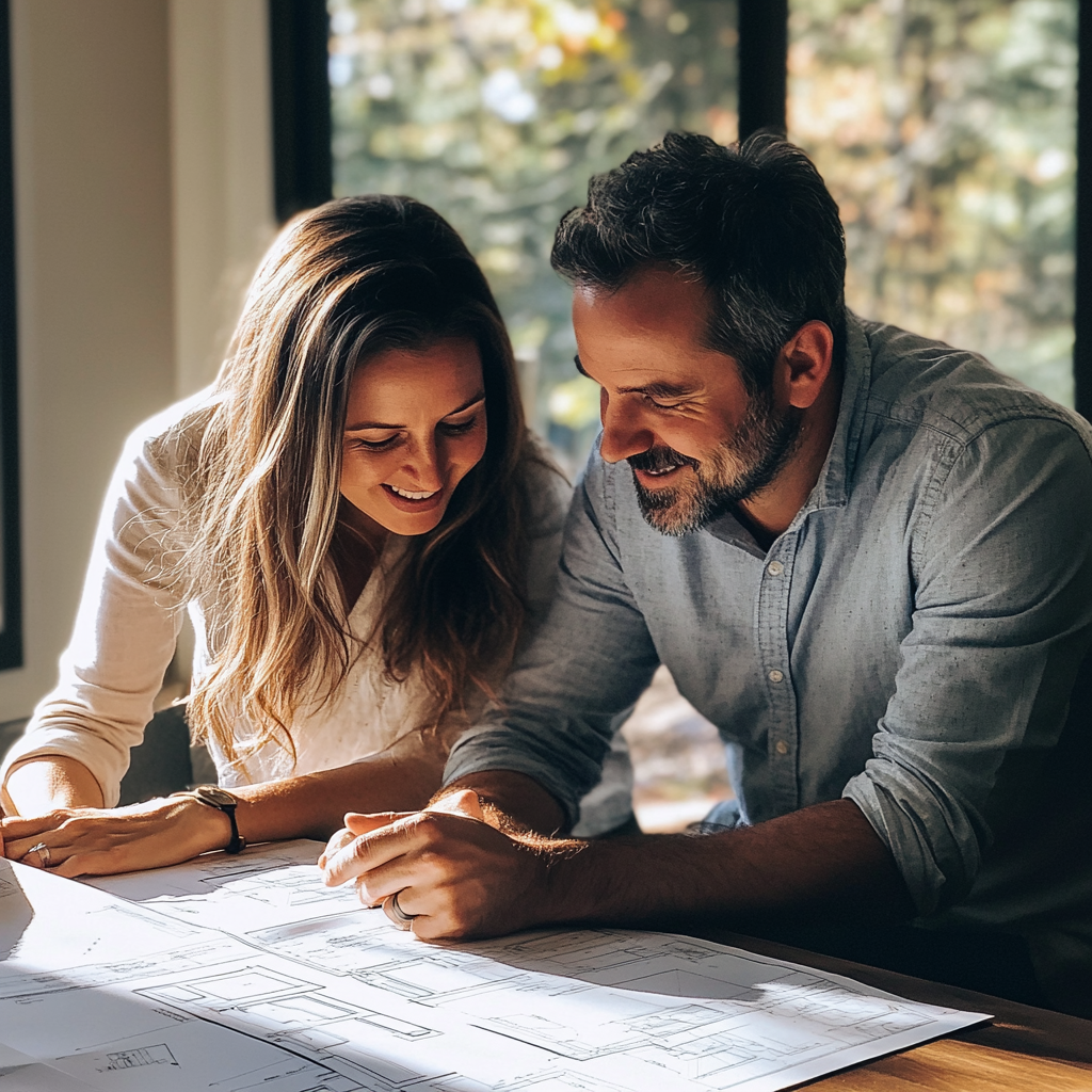 A couple looking at house plans | Source: no source