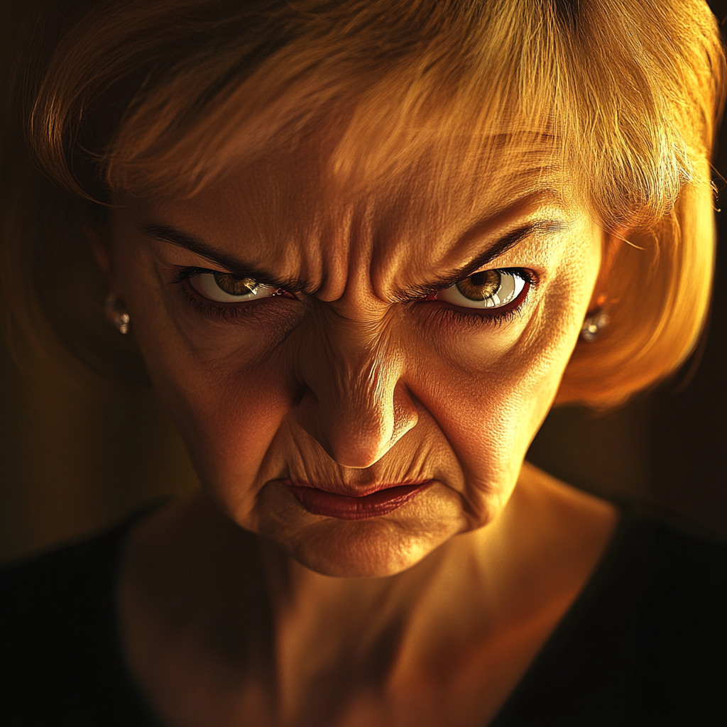 A frowning senior woman | Source: no source