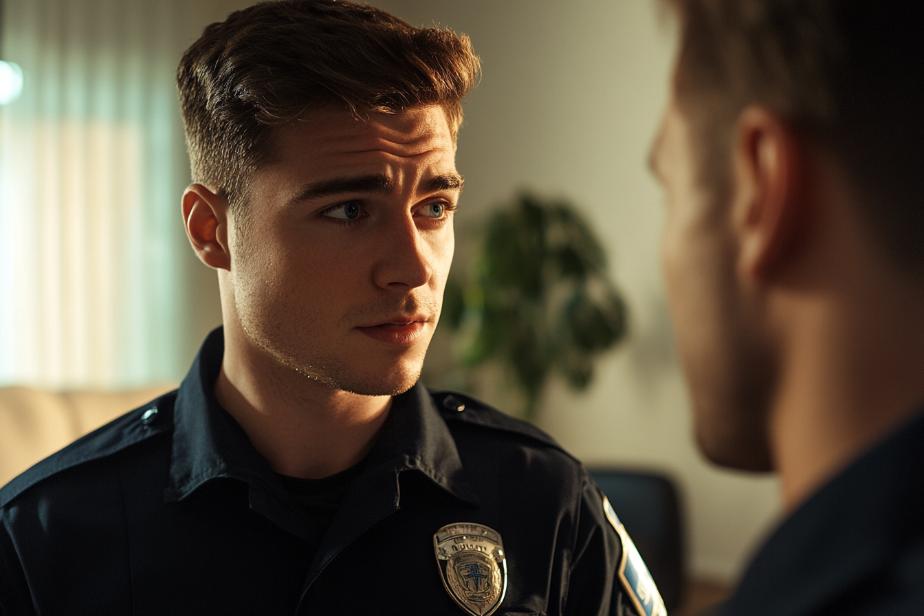 A police officer talking to a man | Source: No source