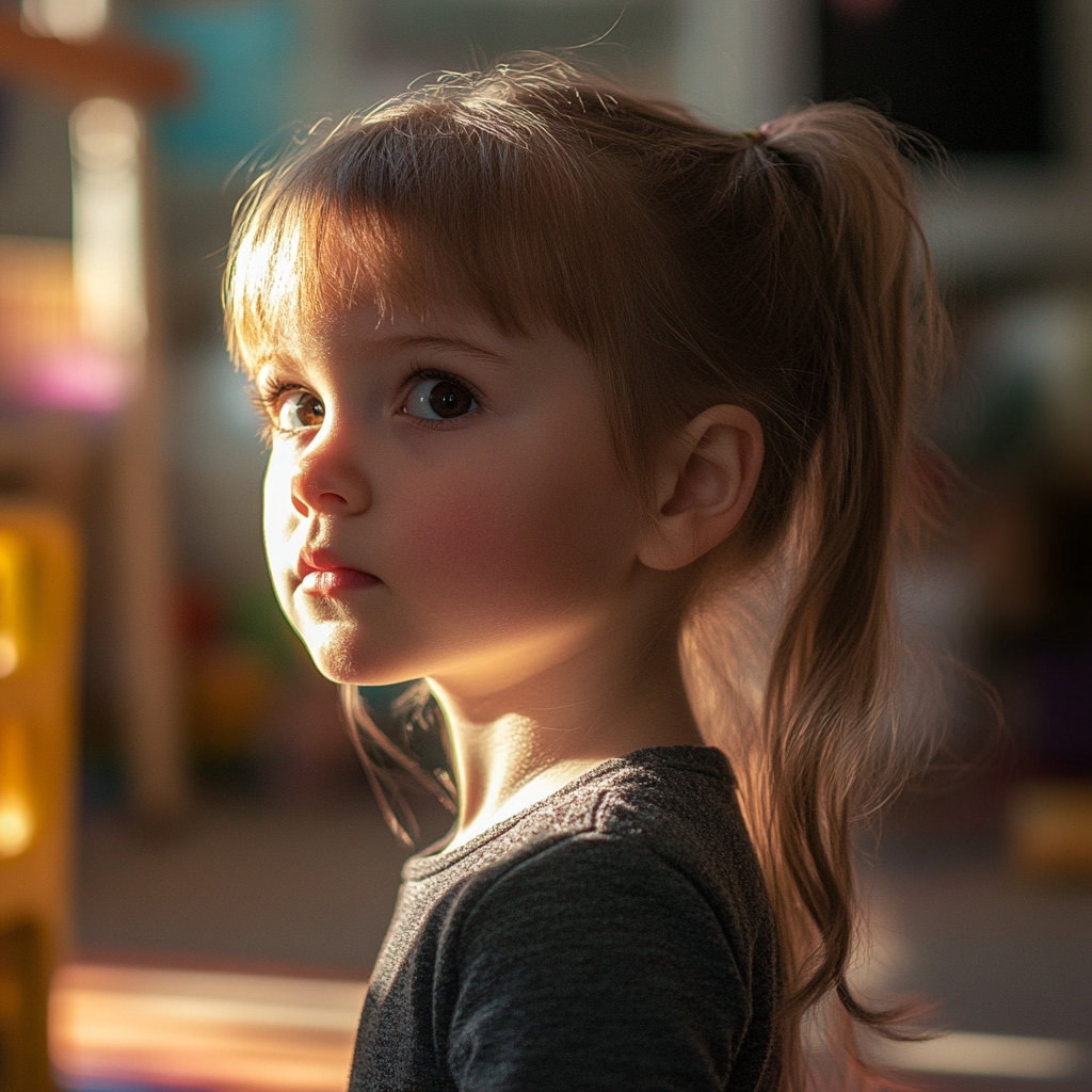 A young girl in a playroom | Source: No source