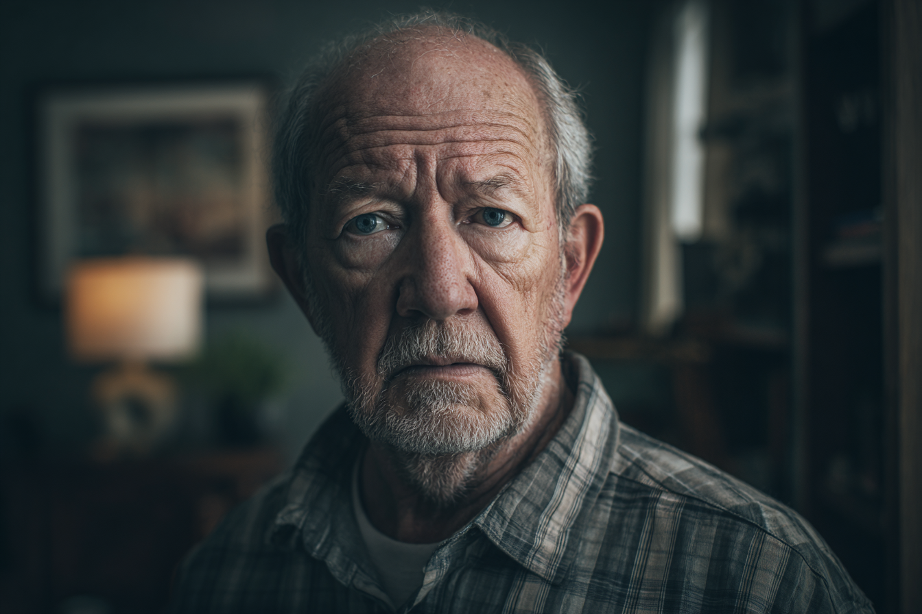 An older man looking straight ahead | Source: no source
