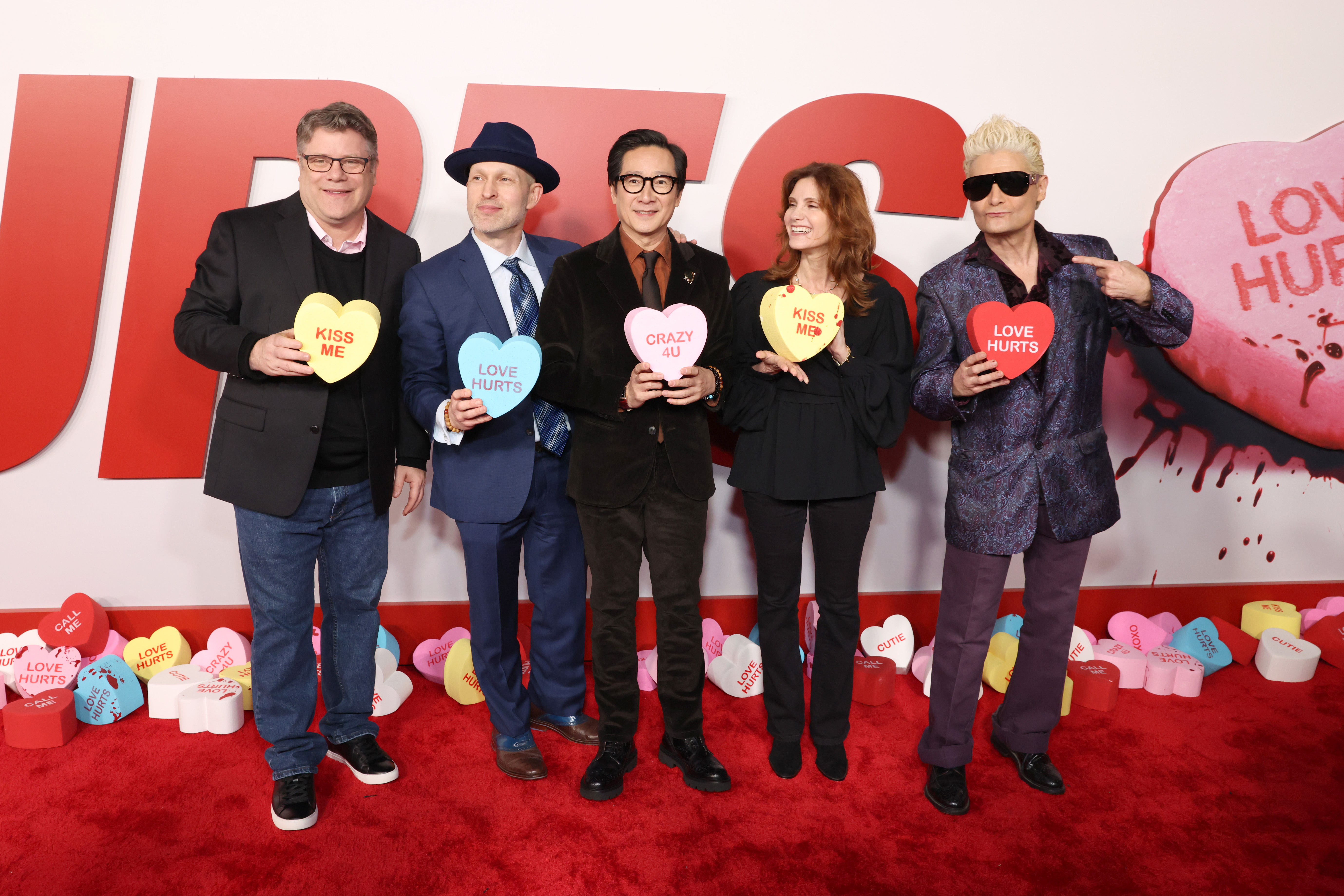 Sean Astin, Jeff Cohen, Ke Huy Quan, Kerri Green, and Corey Feldman attend the premiere of Universal Pictures' "Love Hurts" on February 3, 2025 | Source: Getty Images