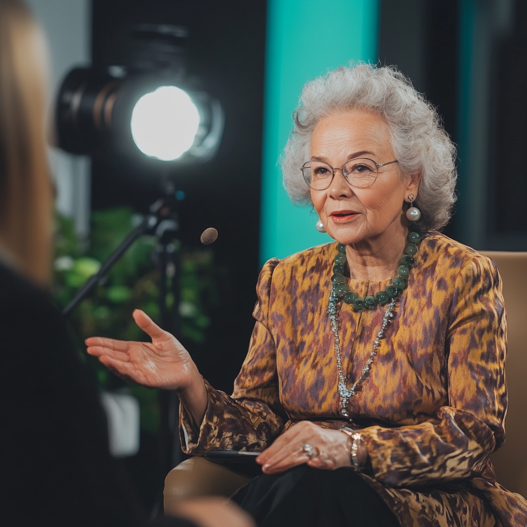 Senior woman on a talkshow | Source: no source