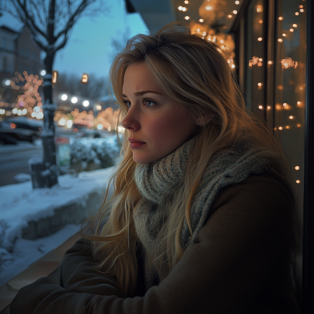 A concerned woman sitting on a street | Source: No source