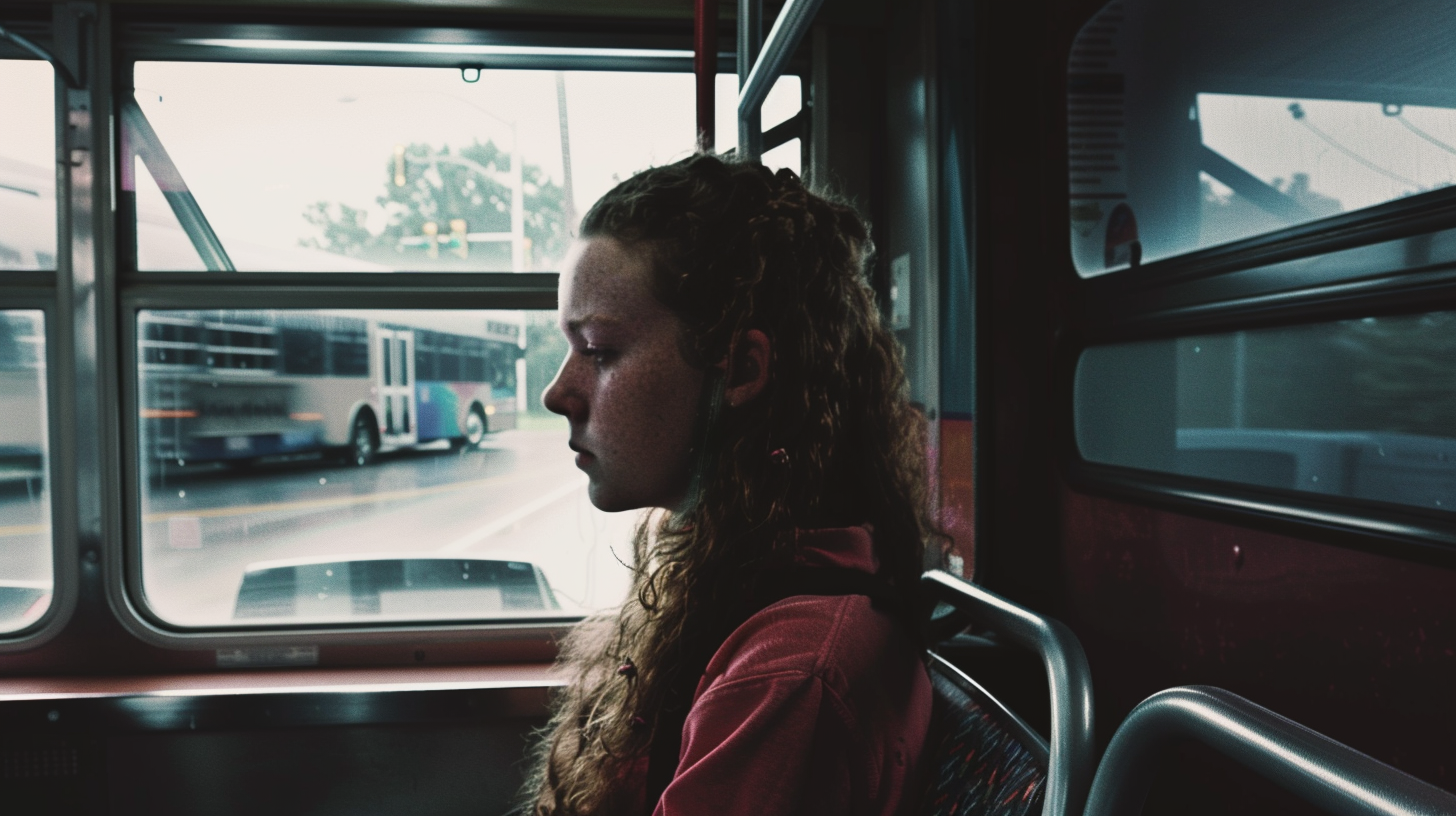 Girl in a bus | Source: No source