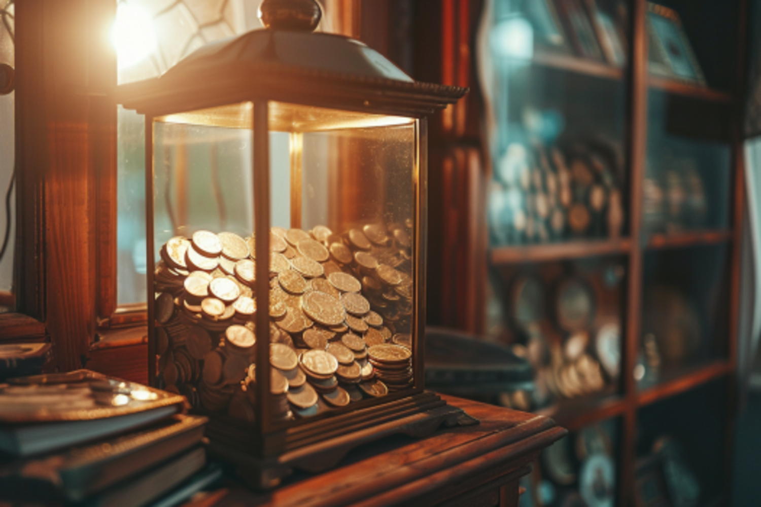 An assortment of antique coins on display | Source: No source
