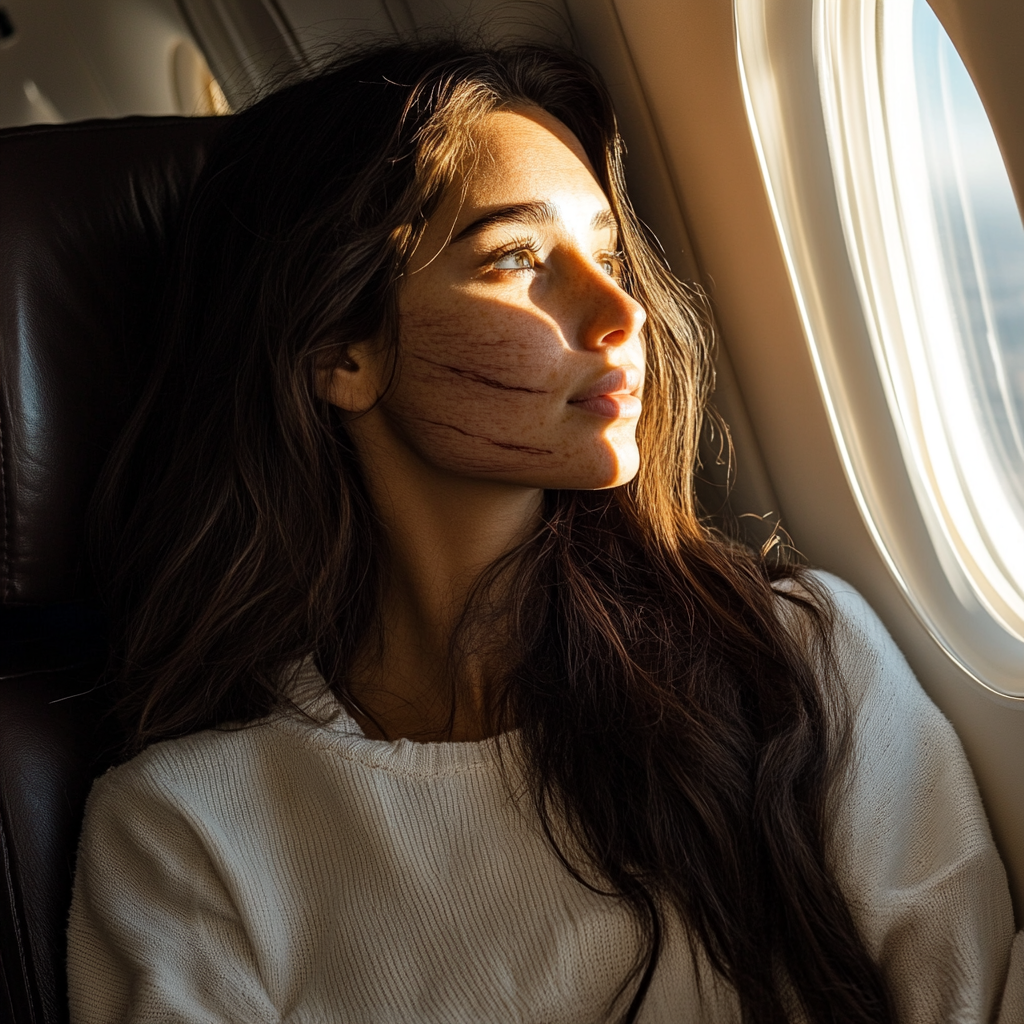Young woman with scars on her face | Source: no source