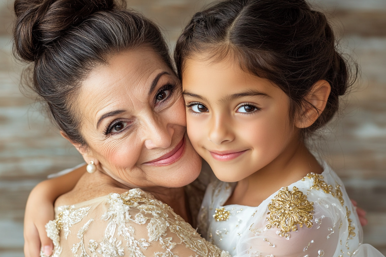 A mature woman hugging her granddaughter | Source: No source