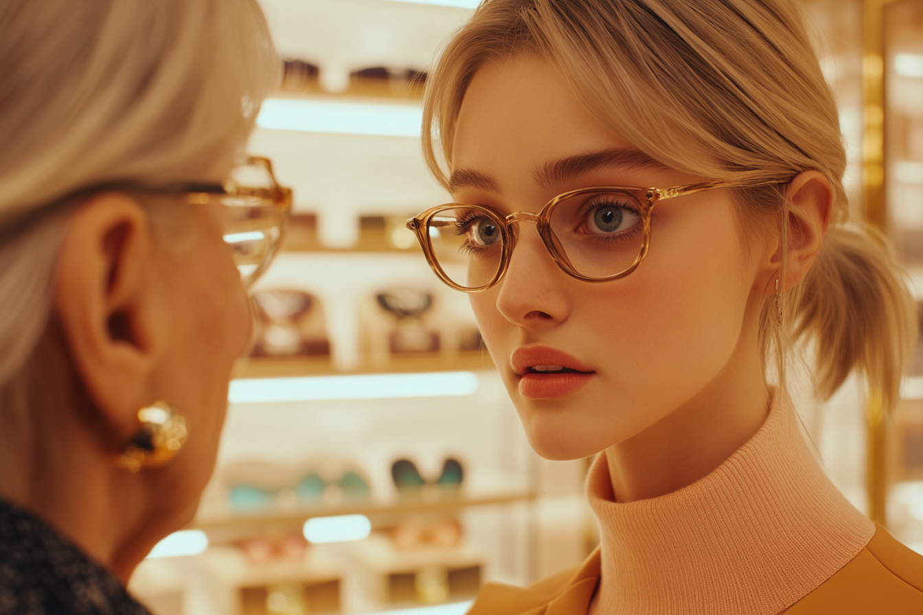 Two women speaking in a department store | Source: no source