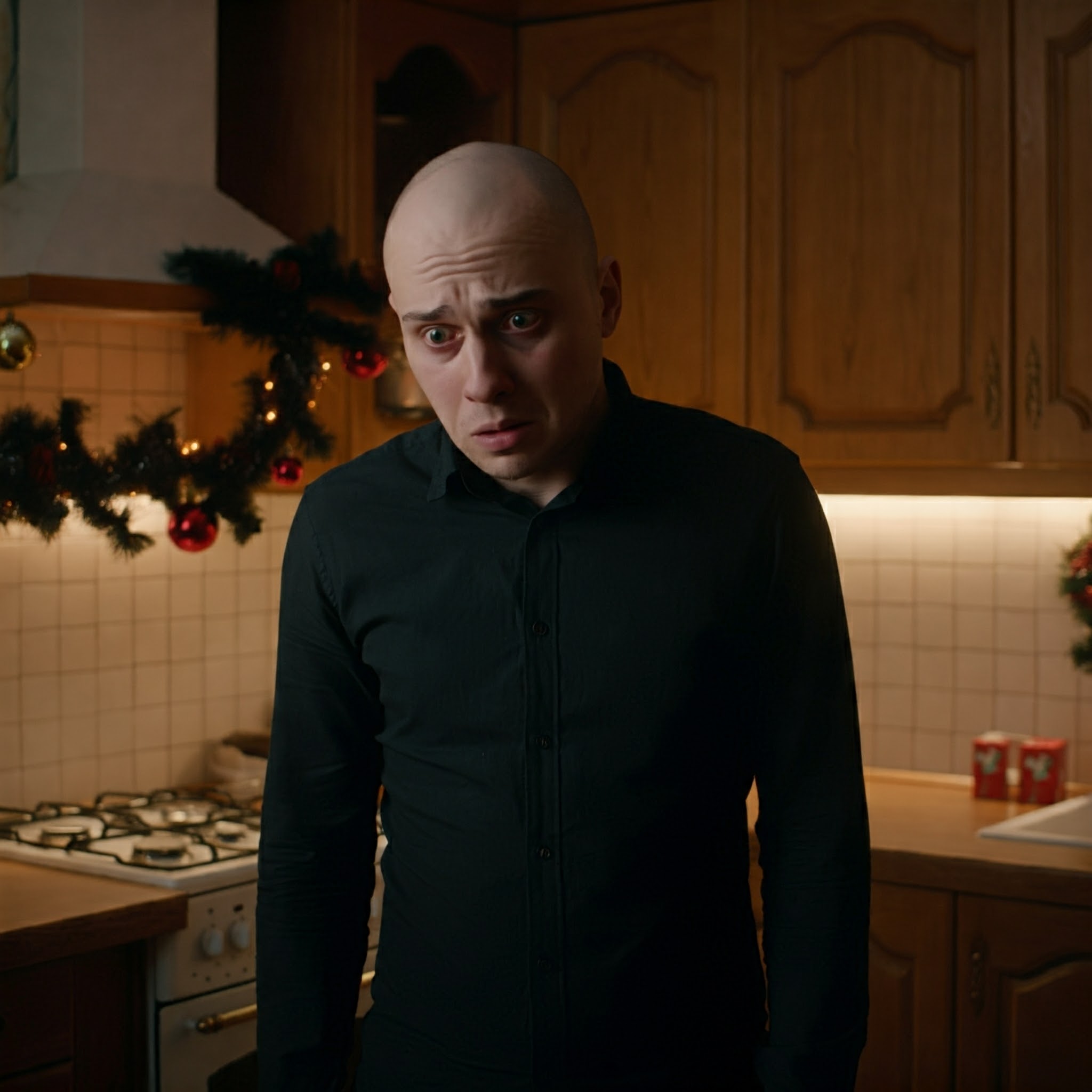 A man looking ashamed in a kitchen | Source: no source