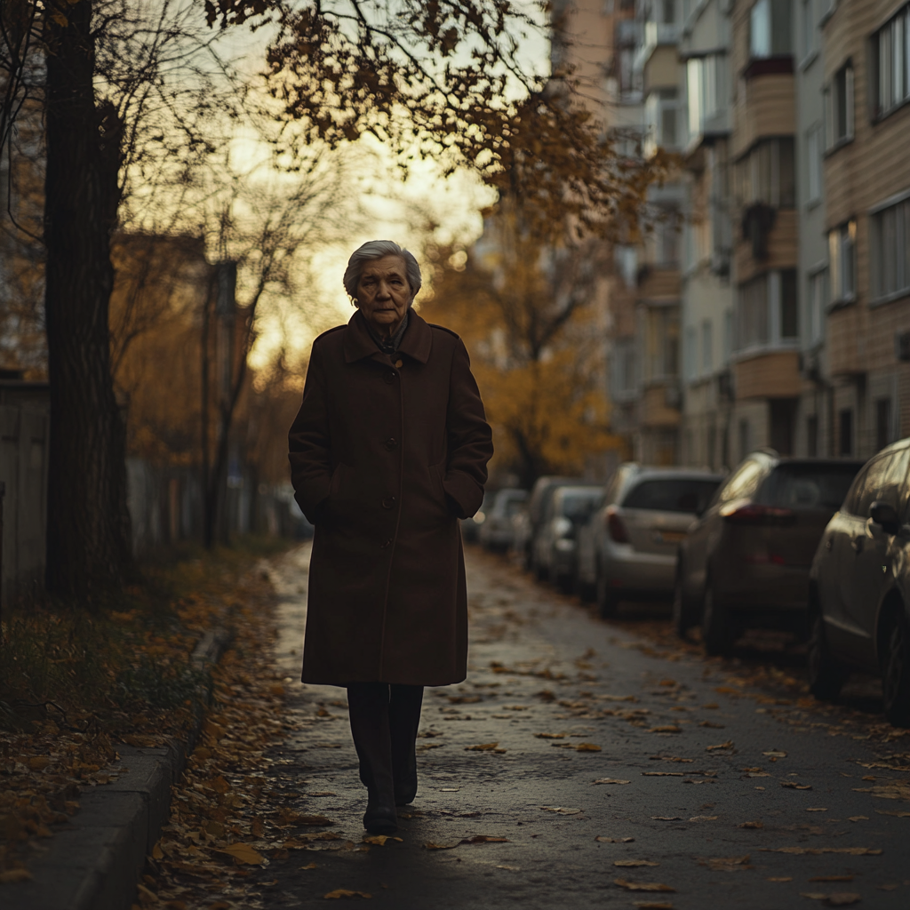 A woman walking on a street | Source: No source