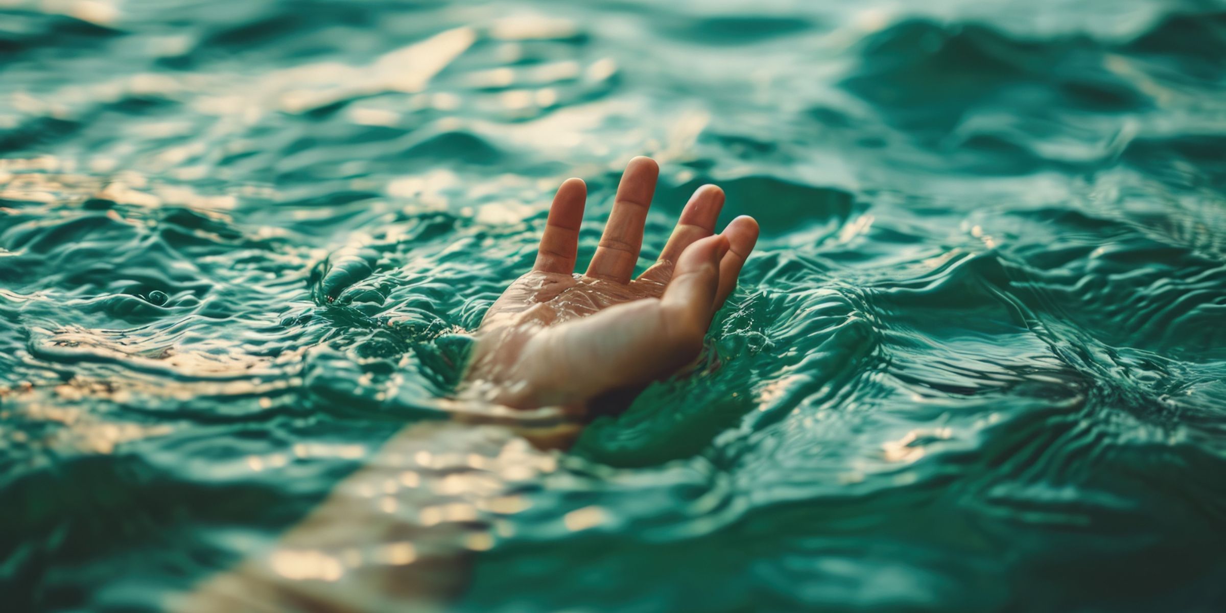 A hand rising above the water's surface | Source: Freepik