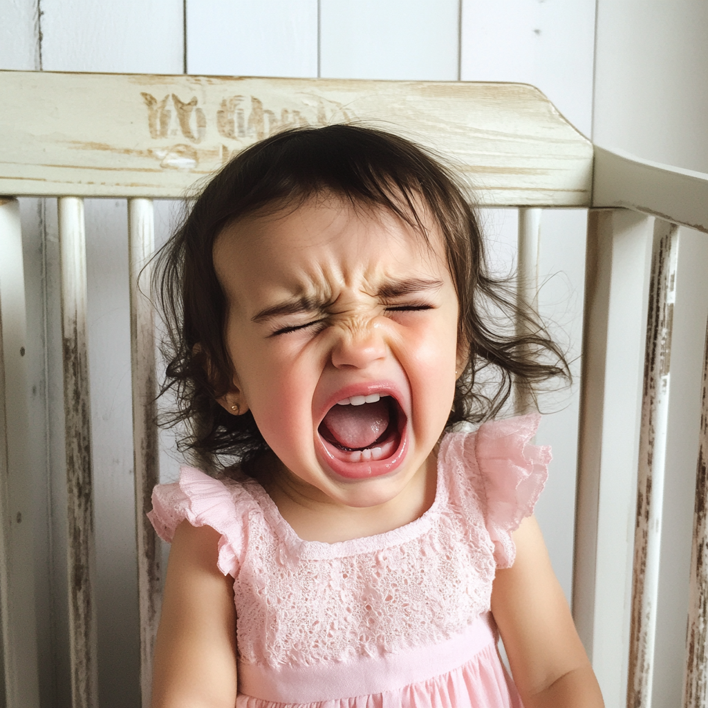 A crying baby girl | Source: no source