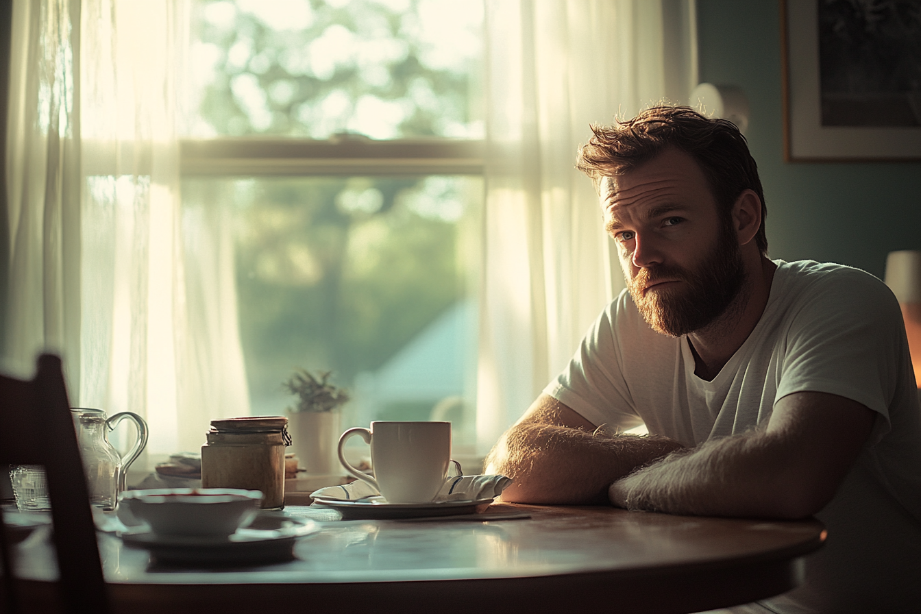A man sitting at a breakfast table | Source: no source