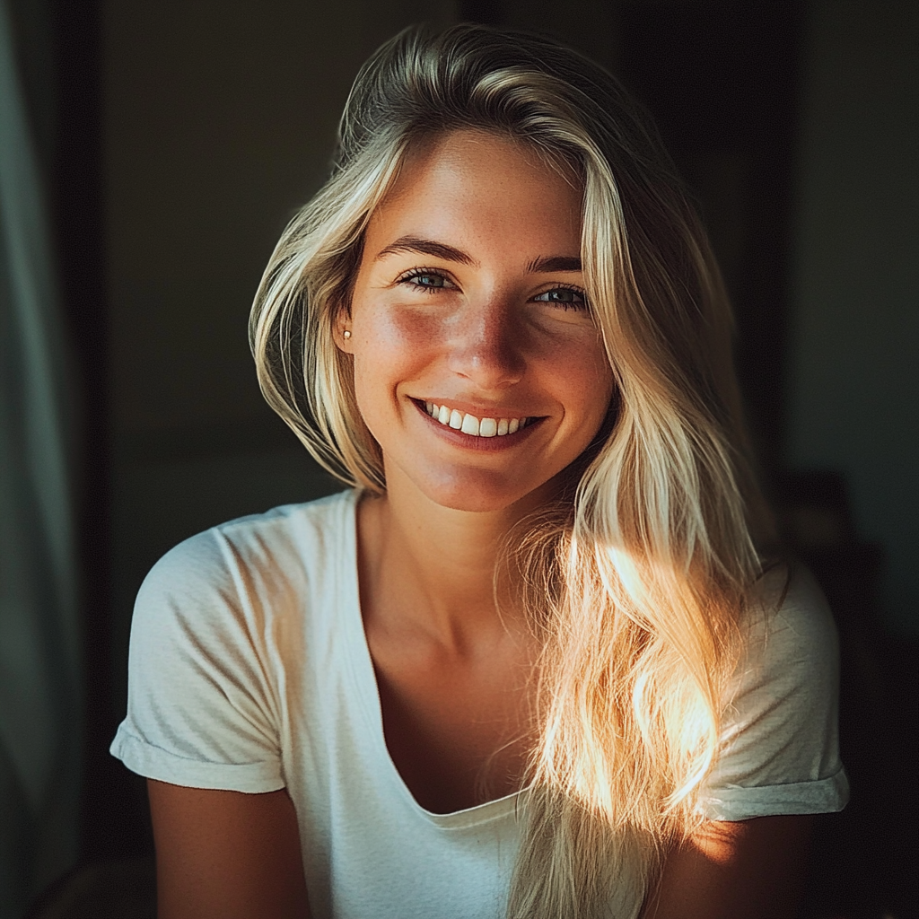 A smiling and relieved woman | Source: No source