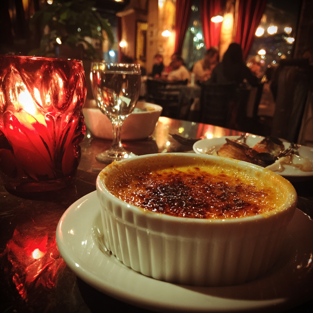 A close up of a crème brûlée | Source: no source