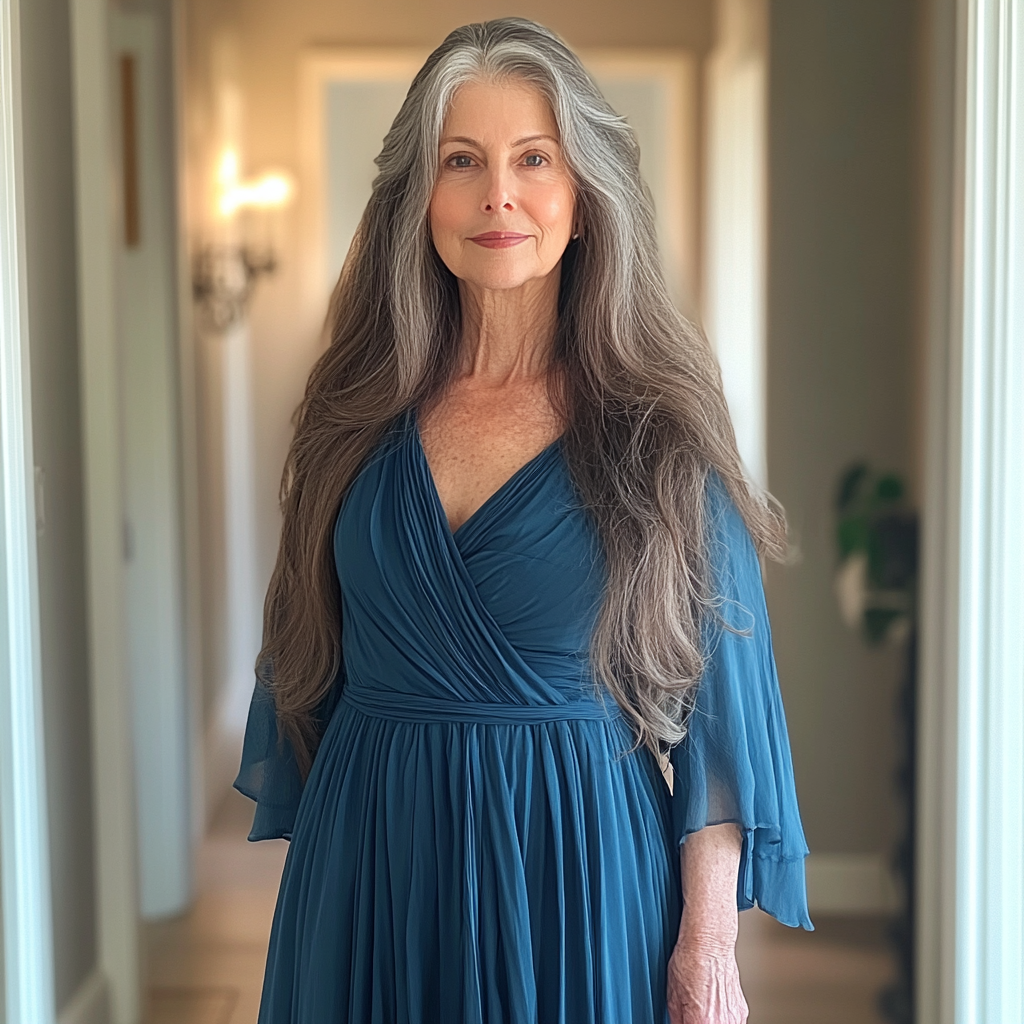 An older woman standing in a hallway | Source: no source