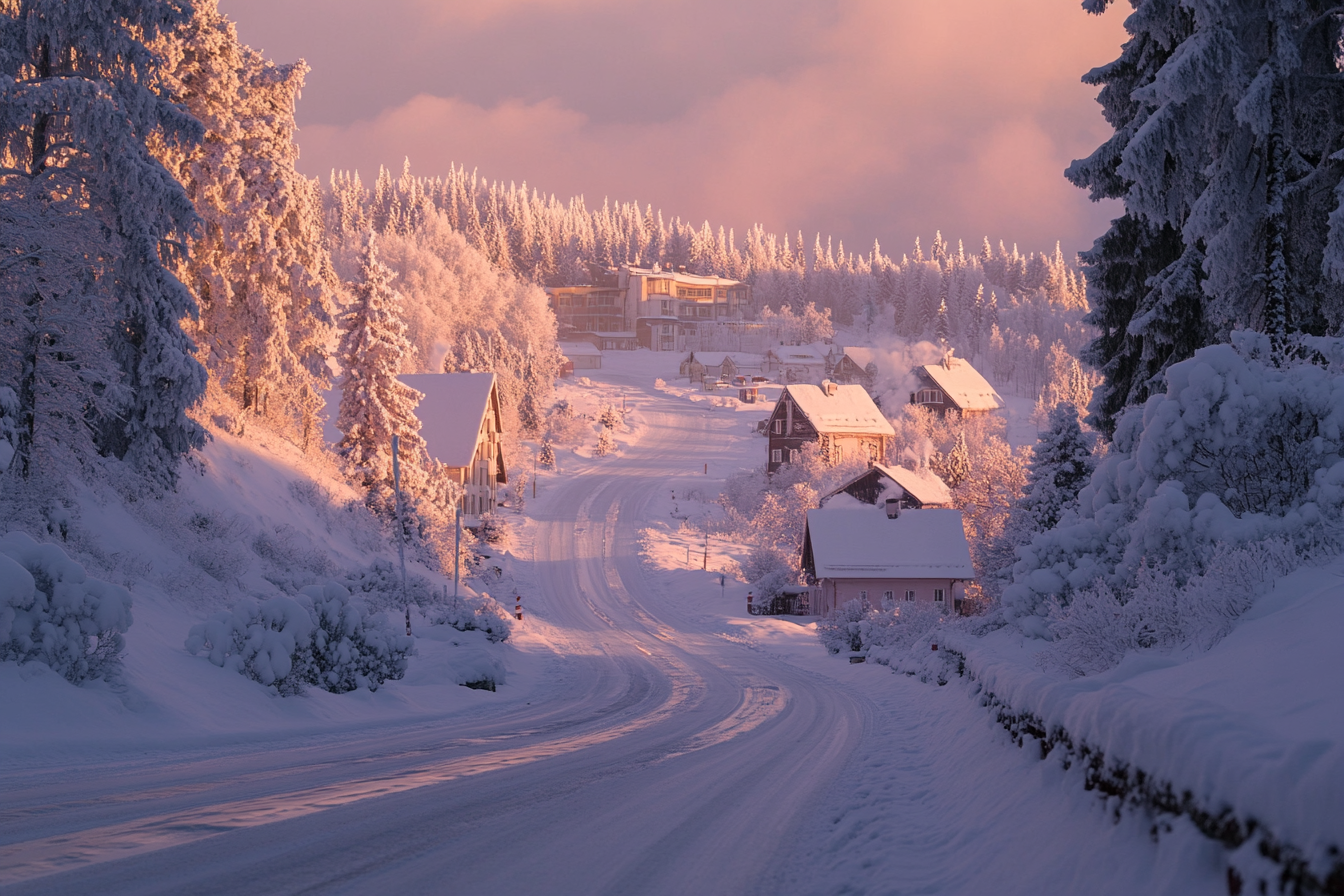 A snowy town | Source: No source