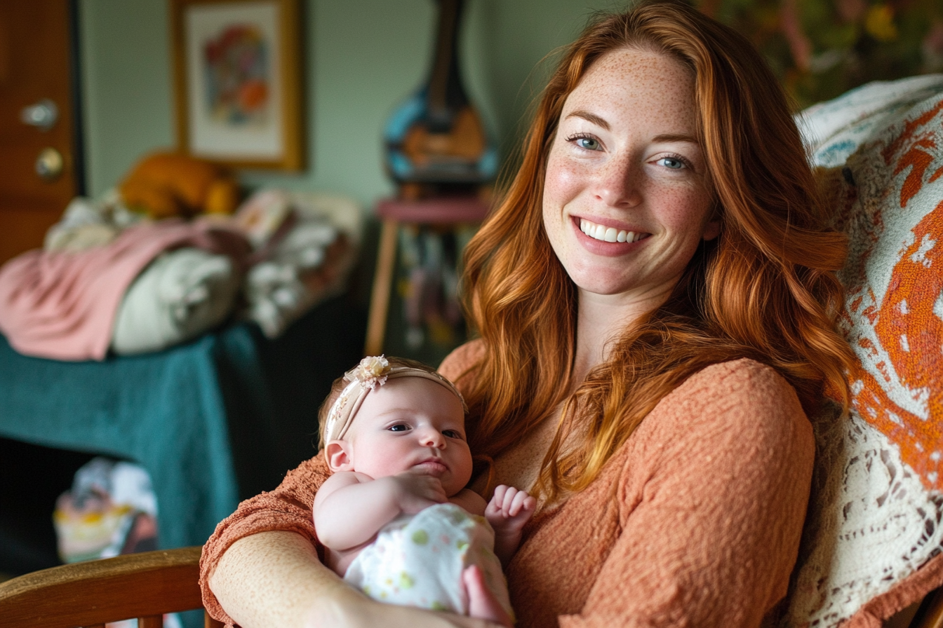 A woman holding a baby | Source: no source