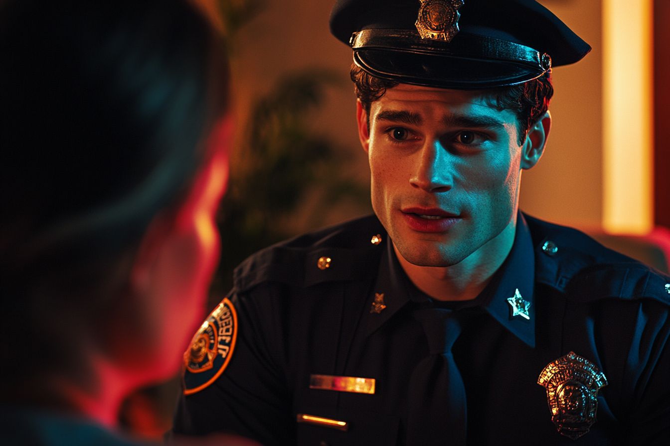 A police officer talking to his friend | Source: no source