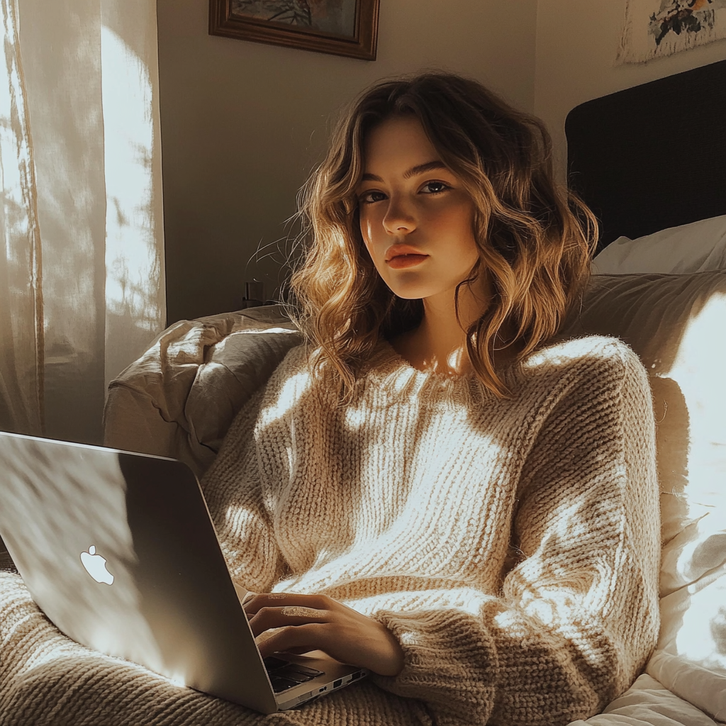 A teenage girl using her laptop | Source: no source
