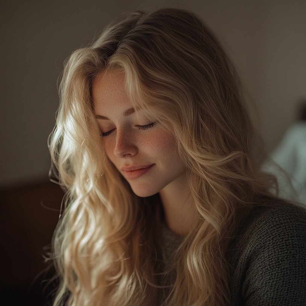 A sad woman smiling | Source: no source