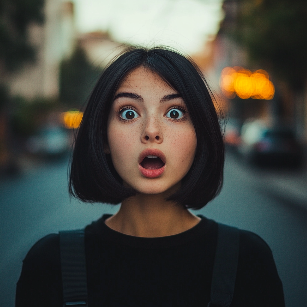 A shocked woman on a street | Source: no source
