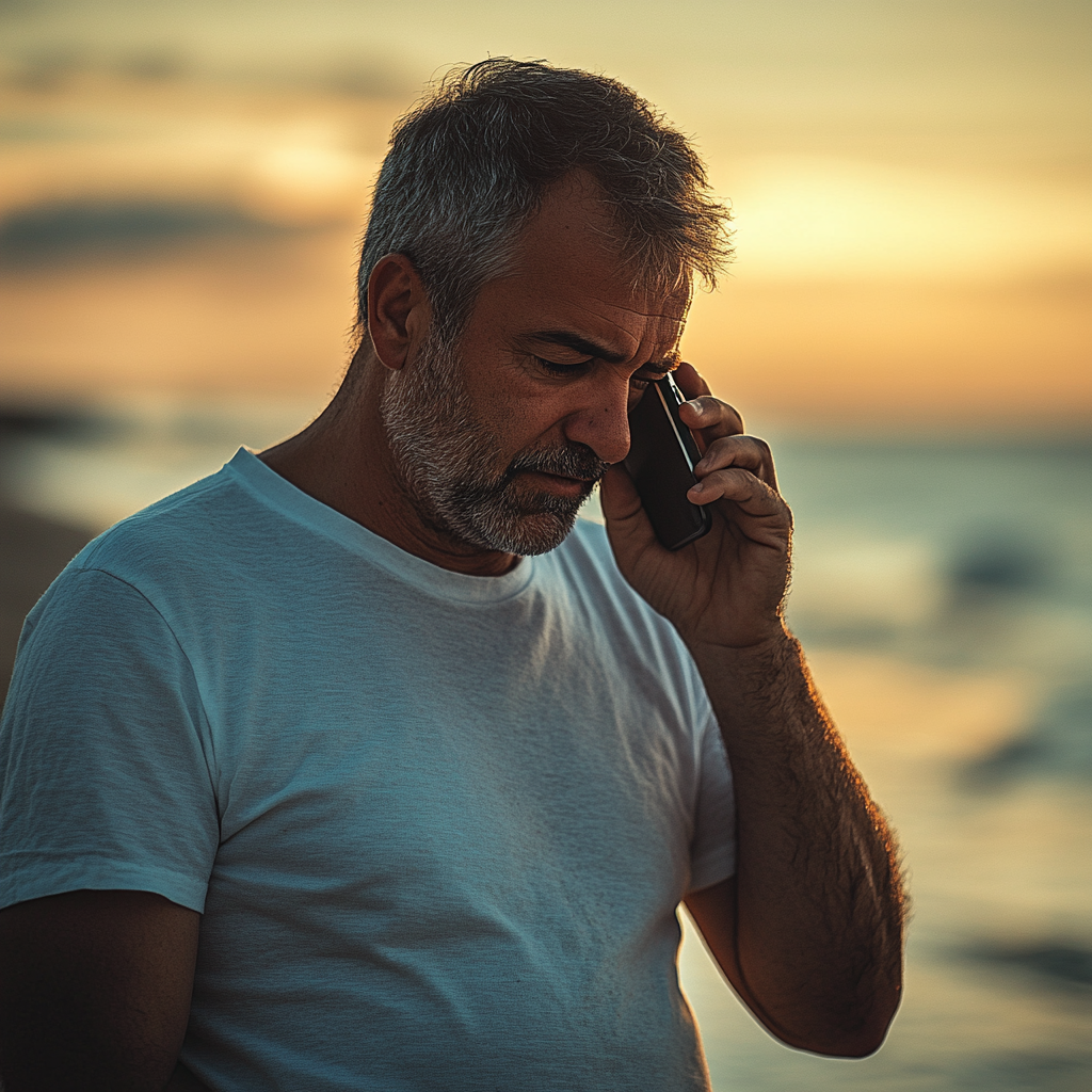 An upset man talking on his phone | Source: no source