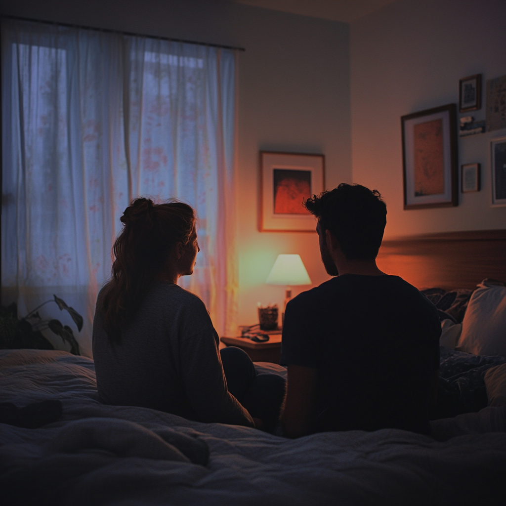 Couple having a conversation in their bedroom | Source: No source