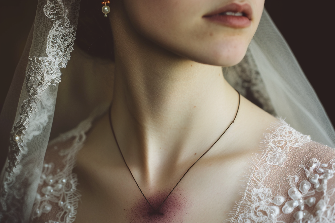 A bride with a burn scar below her clavicle | Source: no source