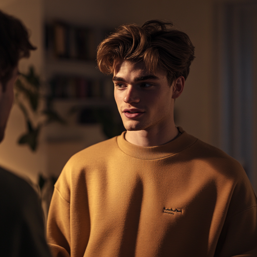 A young man talking to another man | Source: no source