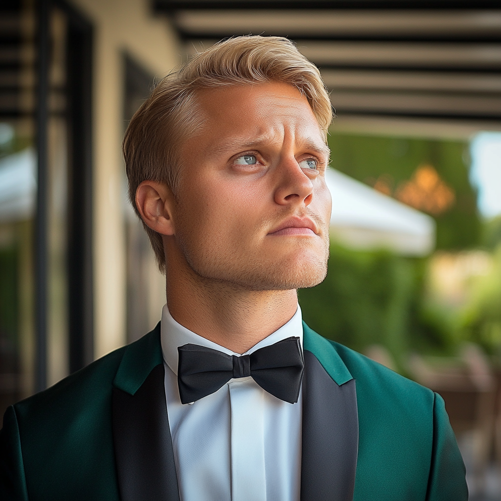 A groom wearing a green tux | Source: No source