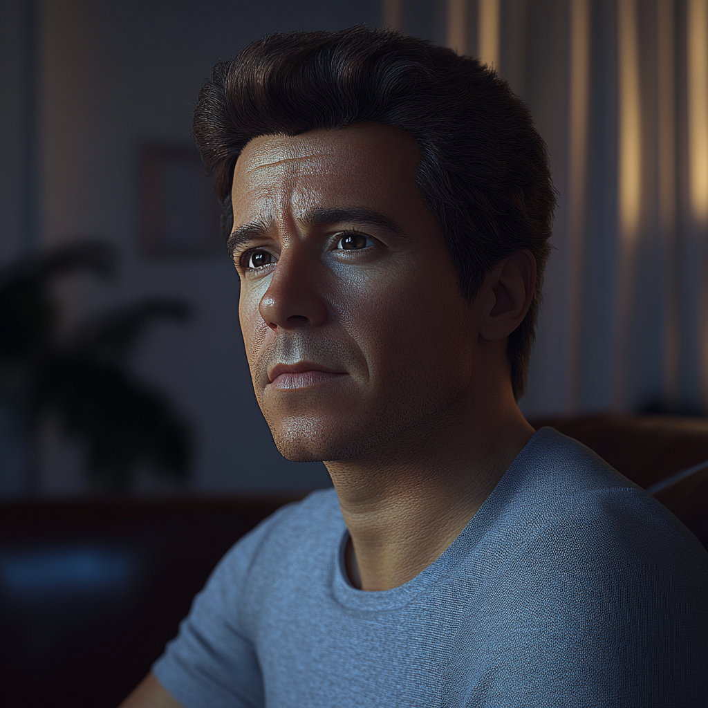 A man sitting on a couch | Source: No source