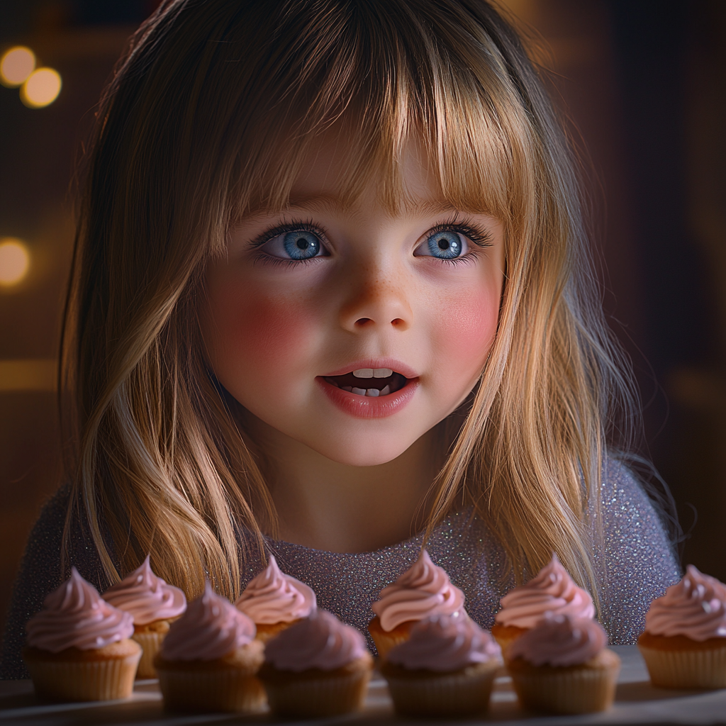 A delighted little girl celebrating her birthday | Source: no source