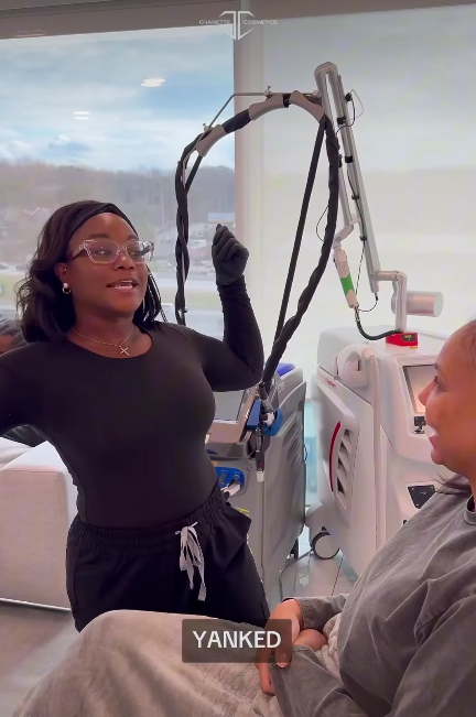 The physician sharing a playful moment with Tamar Braxton during her Botox procedure. | Source: Instagram/charettecosmetics