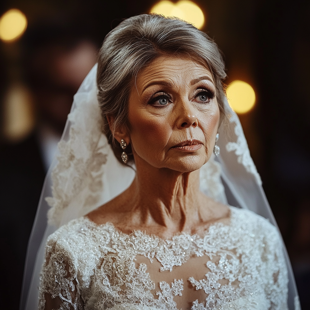 A sad woman standing at the altar | Source:  no source