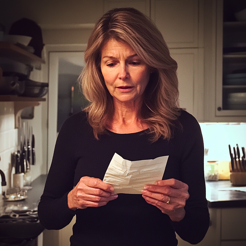 A woman reading a note | Source: No source