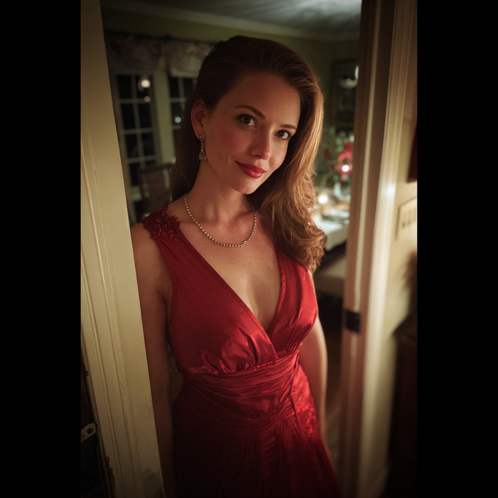 A woman standing in a doorway | Source: no source
