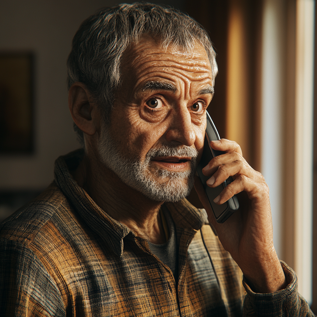 An older man talking on the phone | Source: No source